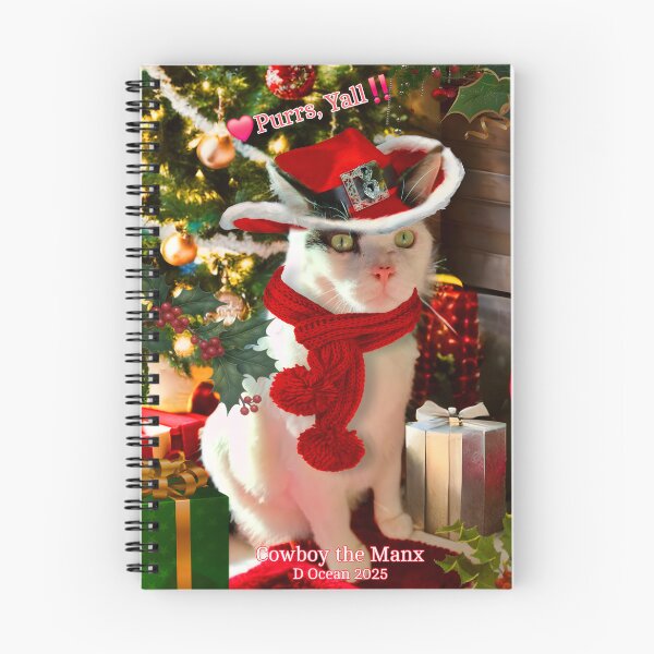 Item preview, Purrs, Y’all! Cowboy the Manx Christmas Cat designed and sold by Oceandiana.