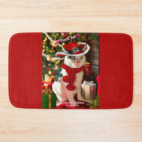 Item preview, Purrs, Y’all! Cowboy the Manx Christmas Cat designed and sold by Oceandiana.