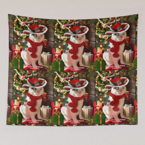 Item preview, Purrs, Y’all! Cowboy the Manx Christmas Cat designed and sold by Oceandiana.