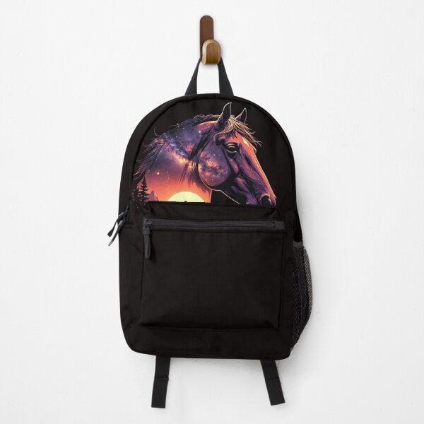 Item preview, Majestic Horse Adventure: Hiker & Dog Sunset Art designed and sold by Innova_Creations.