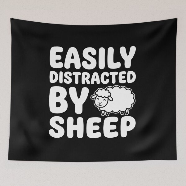 Item preview, Easily Distracted By Sheep, Funny Sheep Lover Farm Animal Gift, Cute Farm Humor Graphic Tee designed and sold by saloui.
