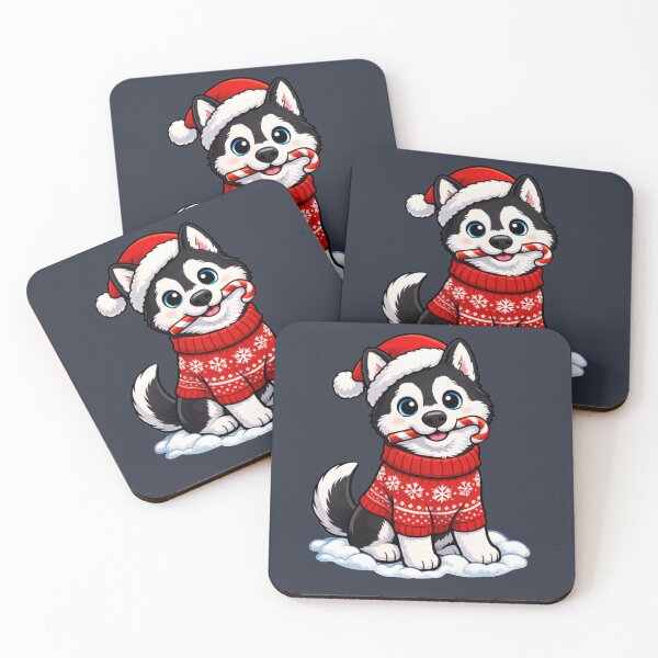 Item preview, Cute Christmas Husky Wearing Santa Hat | Funny Holiday Dog designed and sold by Shtex.
