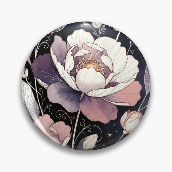 Item preview, Artwork features flowers and stars against a dark background with a crescent moon in a night setting designed and sold by SpaceartLilu.
