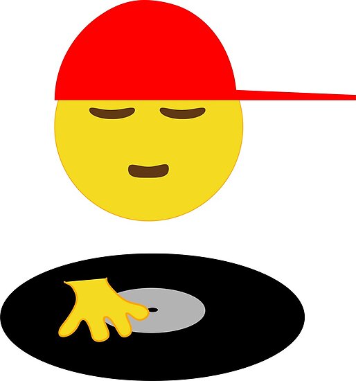 "DJ Disc Jockey Emoji Turntable Record Spin" Poster by customshirtgirl
