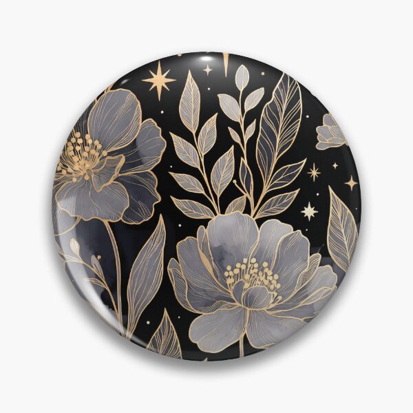 Item preview, Artwork features flowers and stars against a dark background with a crescent moon in a night setting designed and sold by SpaceartLilu.
