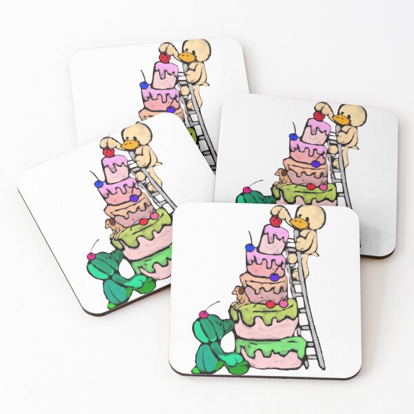 Item preview, Giant Fantasy Cake and Greedy Duck – Sweet Cartoon Illustration designed and sold by Canaart.