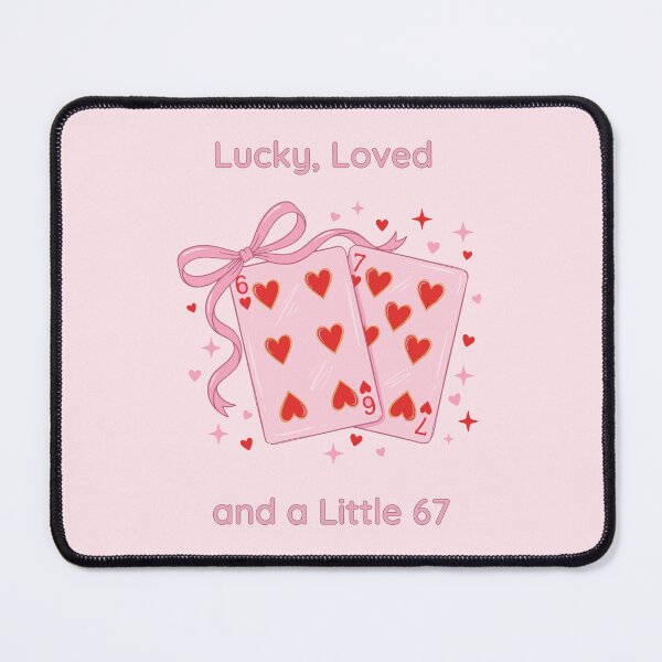 Item preview, Lucky, Loved and a Little 67 – Cute Playing Cards Valentine Design designed and sold by deslydesign.