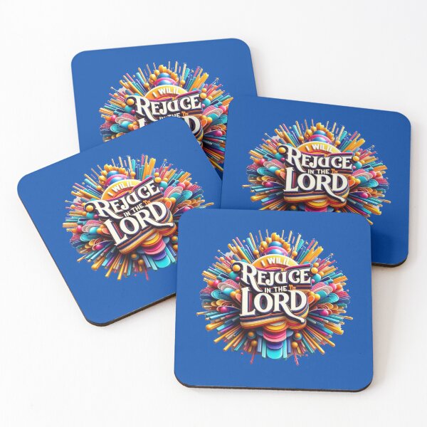 Item preview, I Will Rejoice in the Lord – Joyful 3D Christian Praise Label (Habakkuk 3:18) ,  designed and sold by PaintMeWorld.