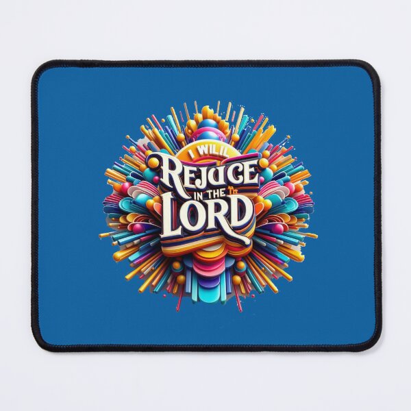 Item preview, I Will Rejoice in the Lord – Joyful 3D Christian Praise Label (Habakkuk 3:18) , designed and sold by PaintMeWorld.