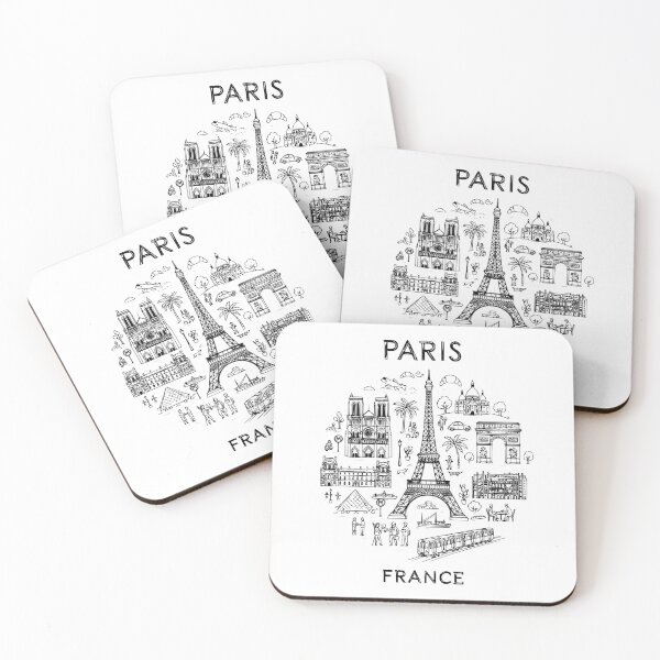 Item preview, Paris France - Great Cities of Europe - Line art of Paris Architecture and Culture designed and sold by Kathunk Designs.