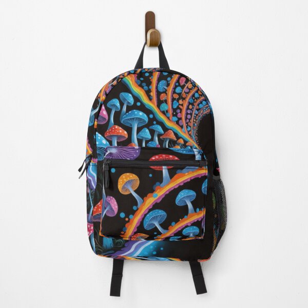 Item preview, Psychedelic Mushroom Tunnel Neon Rainbow Vortex designed and sold by artwithai25.