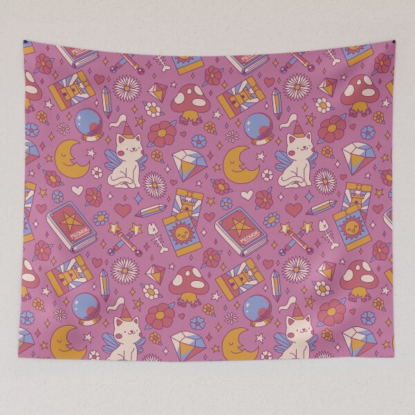 Item preview, Kawaii Fairycat Pattern by Tobe Fonseca designed and sold by Tobe Fonseca®.