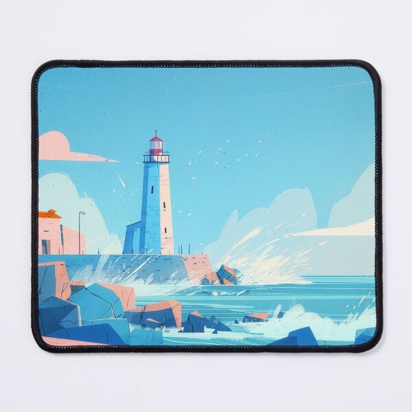 Item preview, Waves Breaking Beneath the Lighthouse designed and sold by Dusk Atelier.