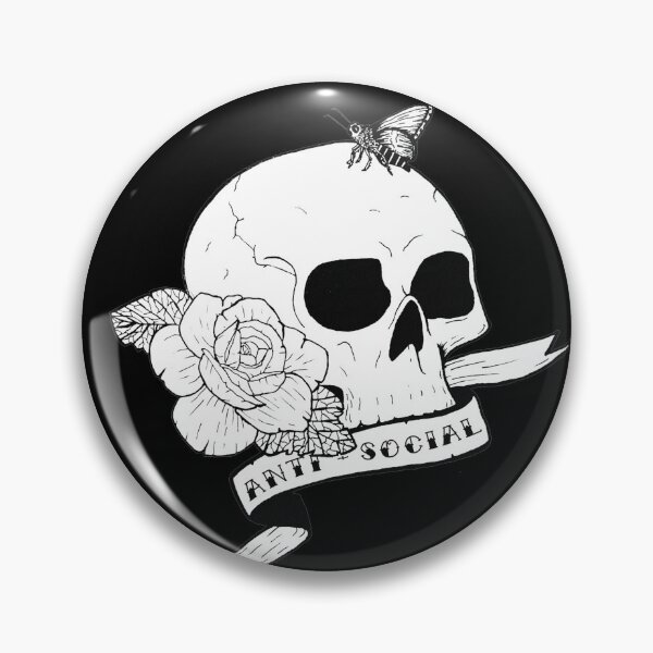 Item preview, Antisocial – Skull and Rose Illustration designed and sold by luscar.