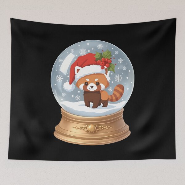 Item preview, Red Panda Snow Globe Christmas Animal Lover designed and sold by adiencarteras.