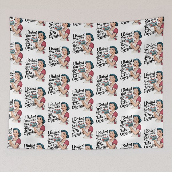 Item preview, I Baked You Some Shut The Fu-Cupcakes, Vintage Woman designed and sold by MamaSweetea.
