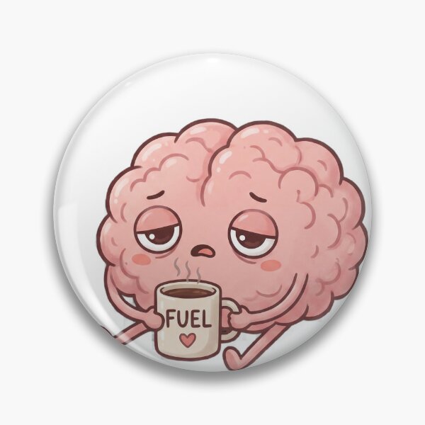 Item preview, Cute brain holding coffee designed and sold by hunteroflions.