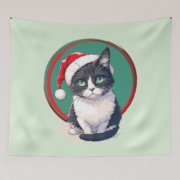 Item preview, Santa  Kitty Portrait - Christmas cat designed and sold by Way-Of-Art.