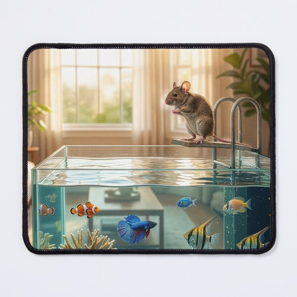 Item preview, Mouse Dives into Aquarium designed and sold by Tridentulus.
