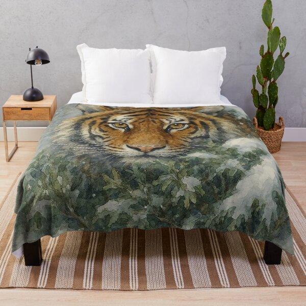 Item preview, Tiger Among the Trees in Falling Snow designed and sold by nikkolaus.