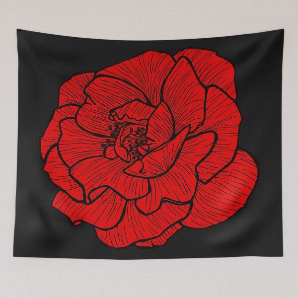Item preview, Red flower illustration designed and sold by luscar.