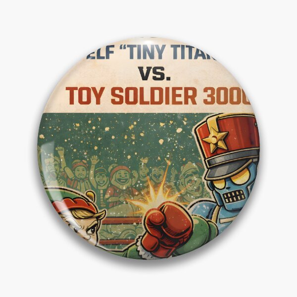 Item preview, North Pole Fight Night – Elf “Tiny Titan” vs Toy Soldier 3000 | Retro Christmas Boxing Poster designed and sold by SoulenCify.