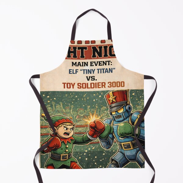 Item preview, North Pole Fight Night – Elf “Tiny Titan” vs Toy Soldier 3000 | Retro Christmas Boxing Poster designed and sold by SoulenCify.