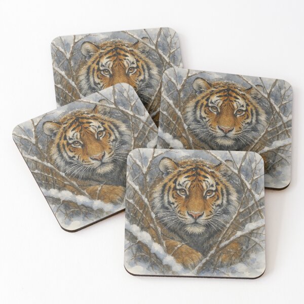 Item preview, Tiger Hiding Among Snowy Branches designed and sold by nikkolaus.