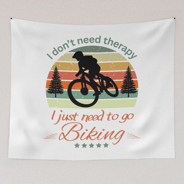 Item preview, Cycling Is My Therapy Retro Bicycle Silhouette Design - Go Biking Therapy Quote Vintage Cycling Illustration designed and sold by Noble-Piece.