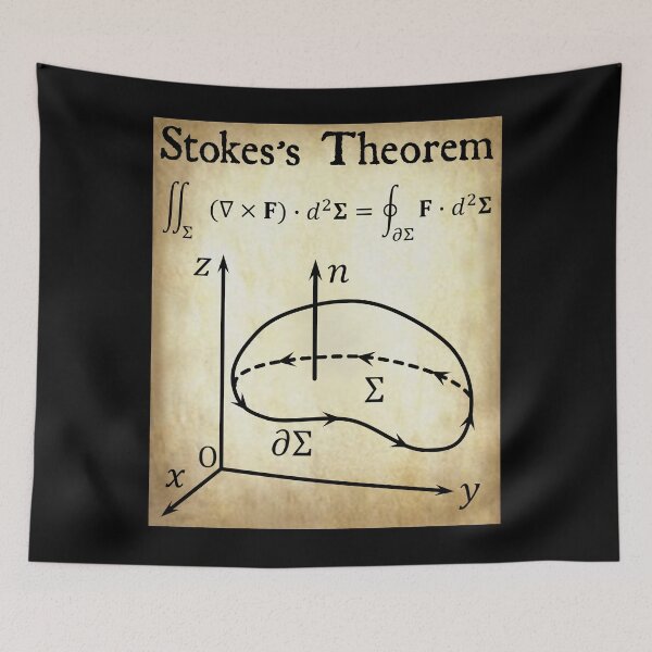 Item preview, Nerdy Vintage Stoke's Theorem Calculus Math Teacher Black Text Parchment designed and sold by MathWare MathClips.