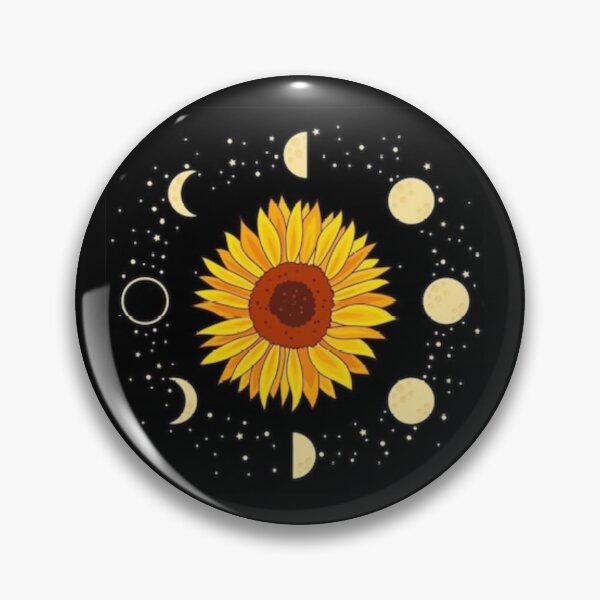 Item preview, Sunflower Surrounded by Moon Phases and Stars designed and sold by NaniLoom.