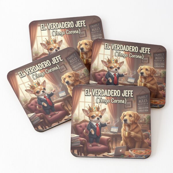 Item preview, El Verdadero Jefe - Chihuahua con Corona y Traje designed and sold by Bit Canvas.