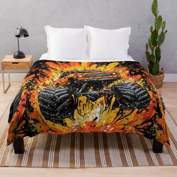 Item preview, Orange Monster Truck Performing High Jump In Air designed and sold by Piotrek0001.