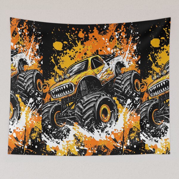 Item preview, Aggressive Yellow Monster Truck With Huge Black Tires designed and sold by Piotrek0001.