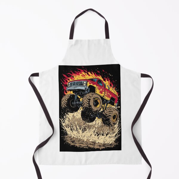 Item preview, Red Monster Truck Jumping Over Rocks And Sand designed and sold by Piotrek0001.