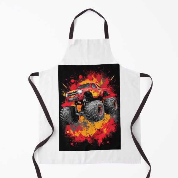 Item preview, Fast Red Monster Truck In Splashes Fiery Sparks designed and sold by Piotrek0001.
