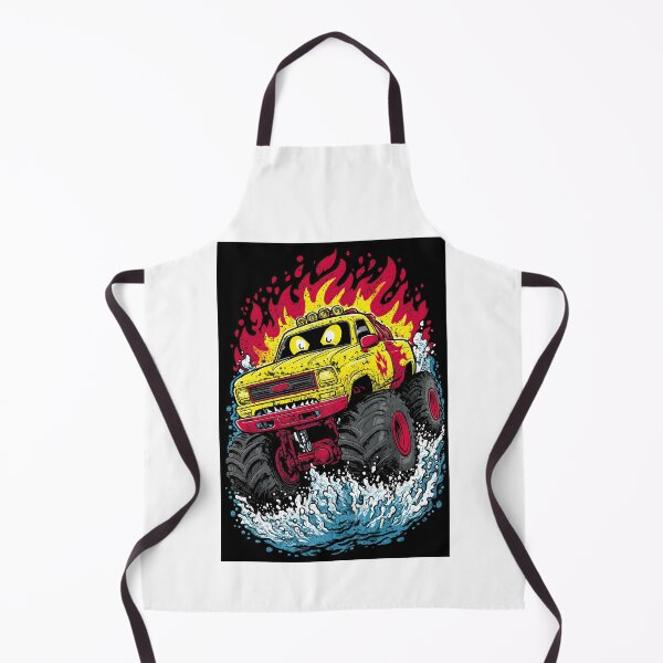 Item preview, Yellow Monster Truck Splashing Water During Fast Ride designed and sold by Piotrek0001.