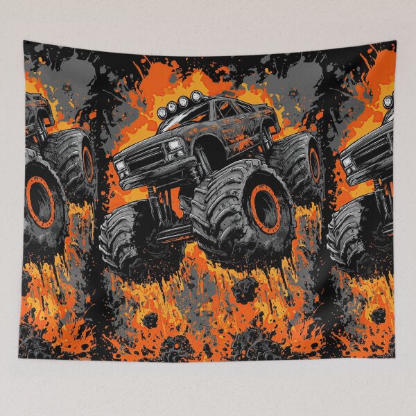 Item preview, Dark Black Monster Truck In Thick Orange Mud designed and sold by Piotrek0001.