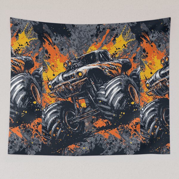 Item preview, Dark Monster Truck During Night Offroad Race Event designed and sold by Piotrek0001.