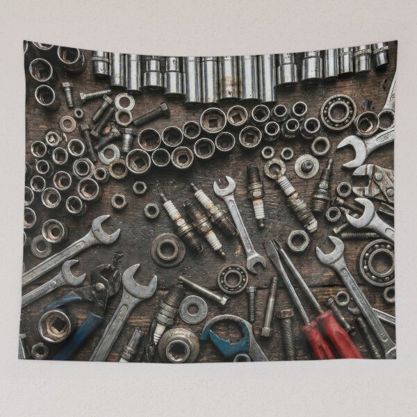 Item preview, Mechanic Garage Knolling - Greasy Tools & Wrenches designed and sold by SavinMercantile.