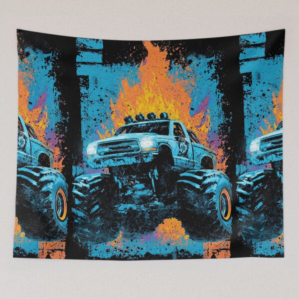 Item preview, Blue Monster Truck Illuminated By Digital Neon Effects designed and sold by Piotrek0001.