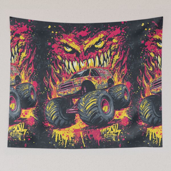 Item preview, Monster Truck Flying Out Huge Fiery Monster Maw designed and sold by Piotrek0001.