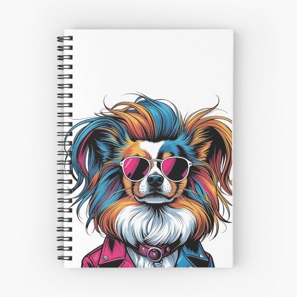 Aperçu de l'œuvre Portrait de chien papillon punk créée et vendue par Spectral2.