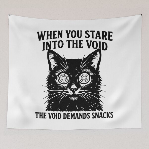 Item preview, The Void Demands Snacks Funny Black Cat designed and sold by gunaone-design.