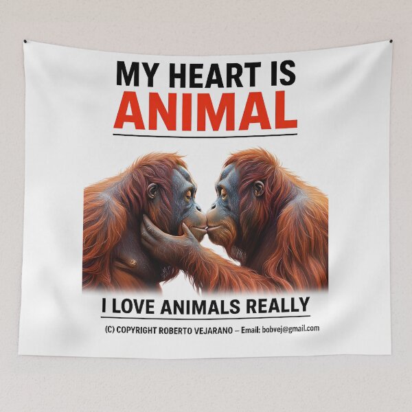 Item preview, KISS ORANGUTANS, ZOOMAGIC PUZZLE, 8K designed and sold by ANIMALS IN LOVE - T- SHIRTS - Zoomagic Puzzle.
