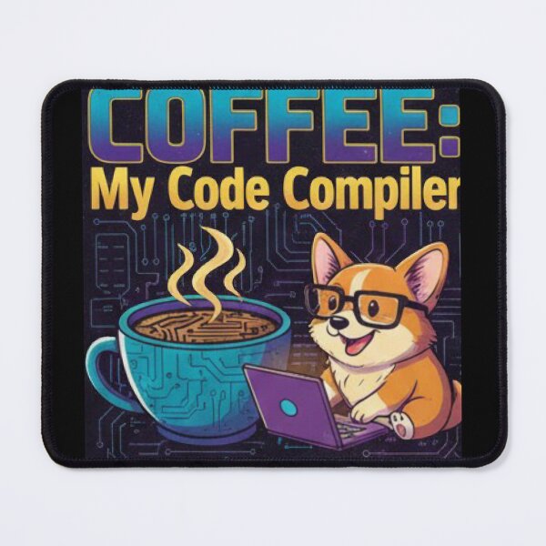 Item preview, Coffee My Code Compiler - Cute Corgi Programmer designed and sold by Bit Canvas.
