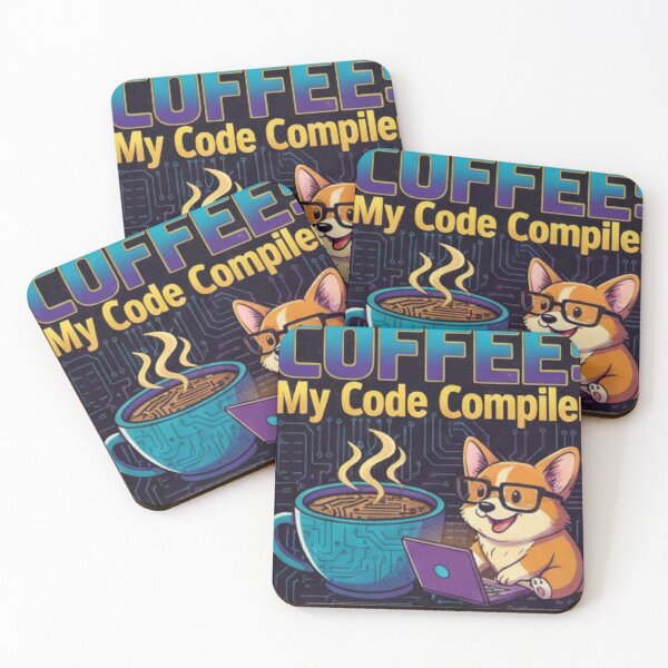 Item preview, Coffee My Code Compiler - Cute Corgi Programmer designed and sold by Bit Canvas.