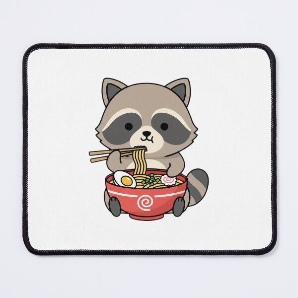 Item preview, Raccoon ramen noodles japanese ramen food kawaii cute adorable designed and sold by CheeseBlueprint.