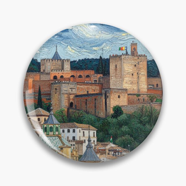 Item preview, Van Gogh-style view of the Alhambra in Granada designed and sold by KukiLdeGuevara.