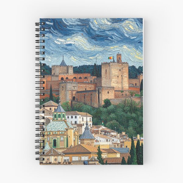 Item preview, Van Gogh-style view of the Alhambra in Granada designed and sold by KukiLdeGuevara.